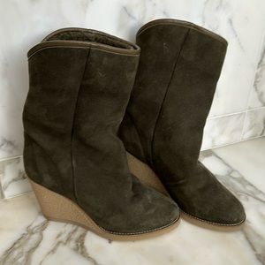 Isabel Marant Totam Suede and Shearling wedge boot size 39